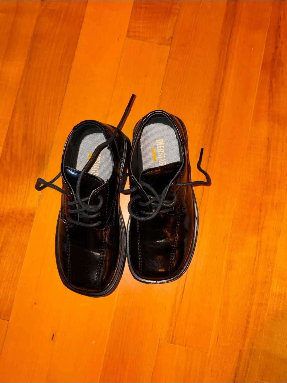 Deer Stags Boys Black Lace-Up Dress Shoes